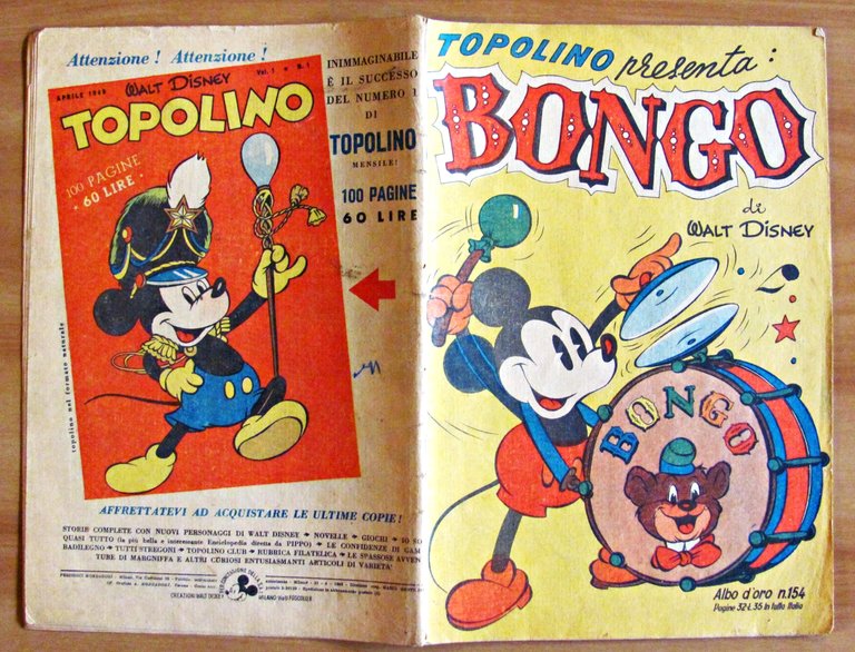 TOPOLINO Presenta: BONGO - Albo d'oro N.154, 1949
