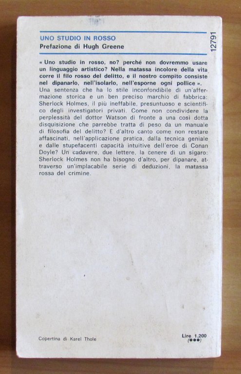 UNO STUDIO IN ROSSO - Collana Oscar Mondadori, 1976