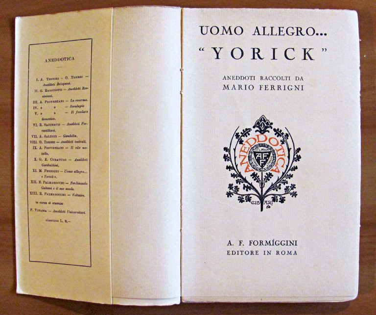 UOMO ALLEGRO... YORICK - Collana Aneddotica XI