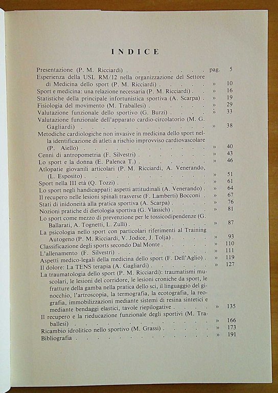 VADEMECUM DI MEDICINA DELLO SPORT, 1985