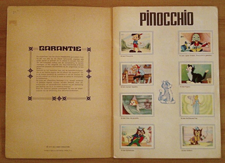 Verzamel Album Figurine PINOCCHIO - Walt Disney, 1973 - COMPLETO …