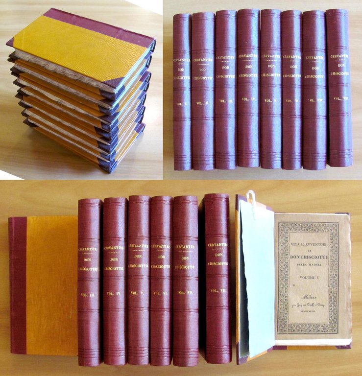Vita e Avventure di DON CHISCIOTTE della MANCIA - Ed. Truffi 1832-33 in 8 Volumi - Opera Completa