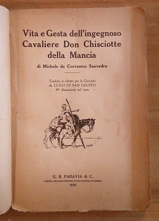 Vita e Gesta dell'ingegnoso Cavaliere DON CHISCIOTTE DELLA MANCIA, 1928