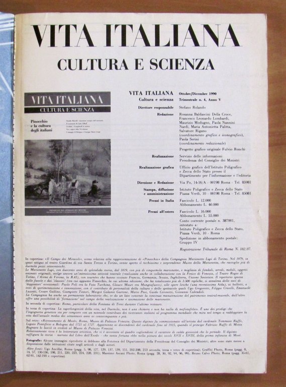VITA ITALIANA N.4, 1990 Il Centenario della scomparsa di Collodi … | Immagine Gallery 2