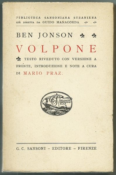Volpone - Biblioteca Sansoniana Straniera N.83