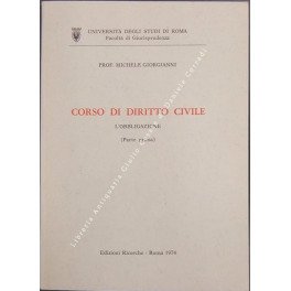 Corso di diritto civile. L'obbligazione (parte prima) (unico pubblicato) | Immagine principale