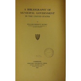 A bibliography of municipal government in the United States