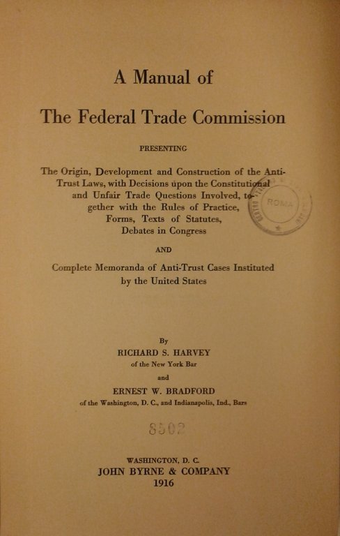 A manual of the Federal Trade Commission presenting the origin … | Immagine Gallery 2