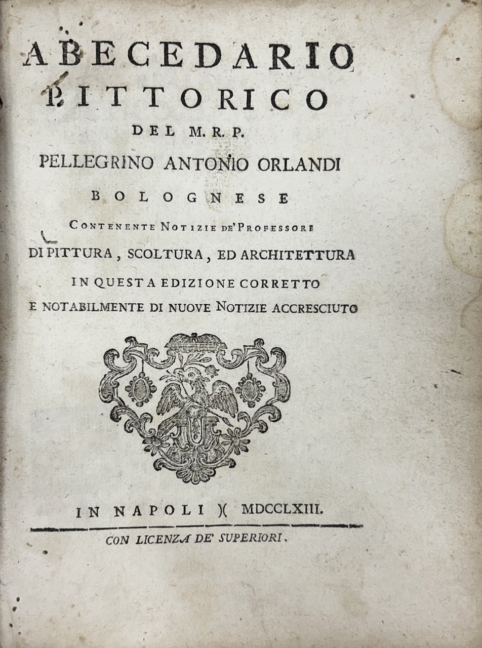 Abecedario pittorico. Contenente notizie de' Professori di pittura, scoltura, ed … | Immagine principale