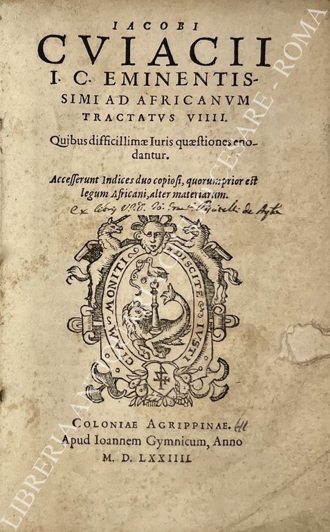 Ad Africanum tractatus VIIII. Quibus difficillimae Iuris quaestiones enodantur. Accesserunt … | Immagine Gallery 2