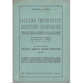 Alcune importanti questioni giuridiche risolte per la prima volta in …