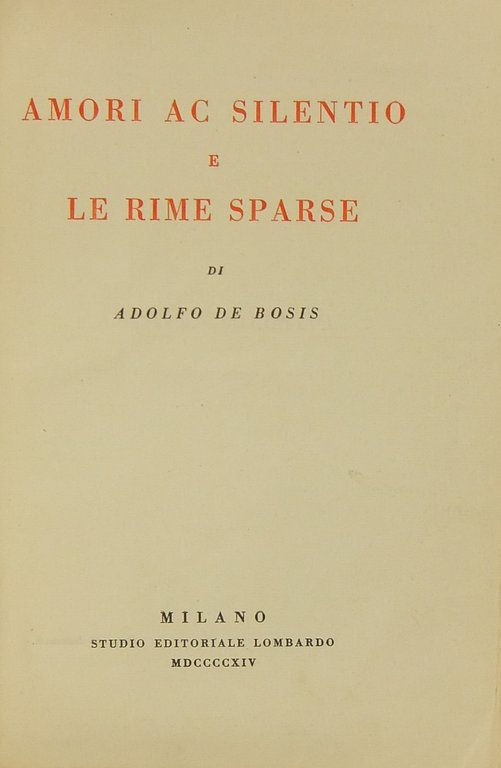 Amori ac silentio e le rime sparse | Immagine Gallery 2