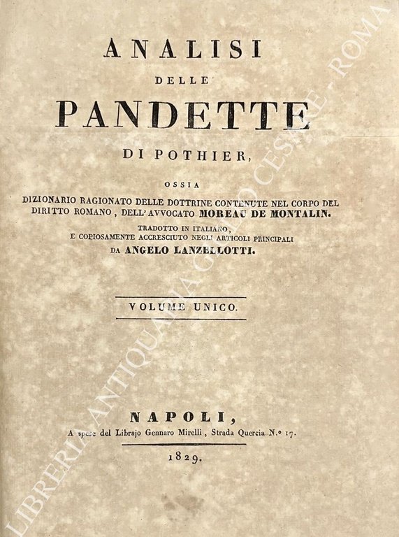 Analisi delle Pandette di Pothier ossia dizionario ragionato delle dottrine … | Immagine Gallery 2