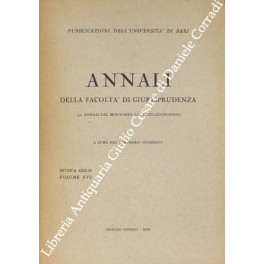 Annali della Facoltà di Giurisprudenza dell'Università degli Studi di Bari …