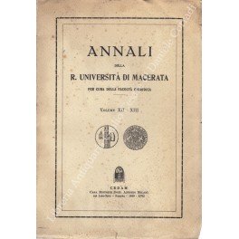 Annali della Facoltà di Giurisprudenza dell'Università di Macerata. Volume XII …