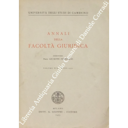 Annali della Facolta Giuridica. Volume XIX - Anno 1952