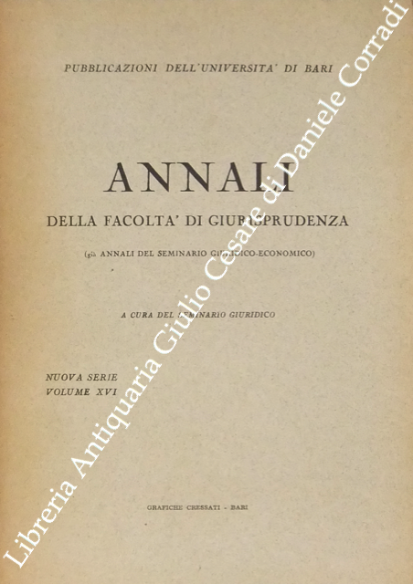Annali della Facoltà di Giurisprudenza dell'Università degli Studi di Bari … | Immagine Gallery 2