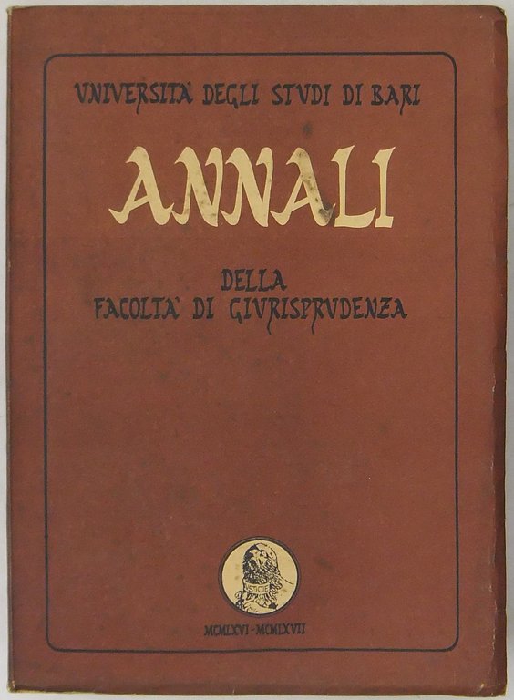 Annali della Facoltà di Giurisprudenza dell'Università degli Studi di Bari. … | Immagine Gallery 2