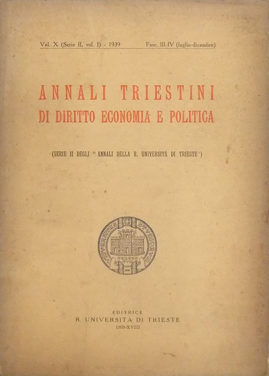Annali triestini di diritto economia e politica. (Serie II degli … | Immagine Gallery 2