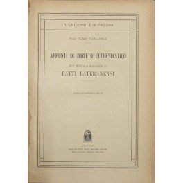 Appunti di diritto ecclesiastico con speciale riguardo ai Patti Lateranensi. …