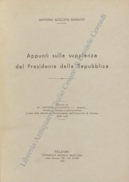 Appunti sulla supplenza del Presidente della Repubblica. Estratto da Il … | Immagine Gallery 2