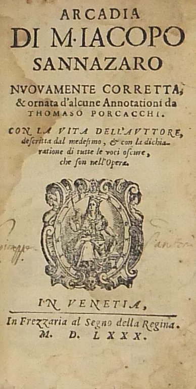 Arcadia di M. Iacopo Sannazaro nuovamente corretta & ornata d'alcune … | Immagine Gallery 2