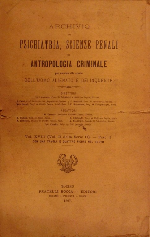 Archivio di Psichiatria, Scienze penali, ed Antropologia criminale per servire … | Immagine Gallery 2