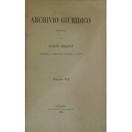 Archivio Giuridico. Diretto da Filippo Serafini. Volume VII