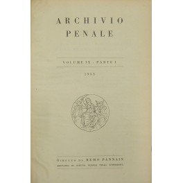Archivio penale. Volume IX - Anno 1953