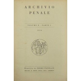 Archivio penale. Volume X - Anno 1954