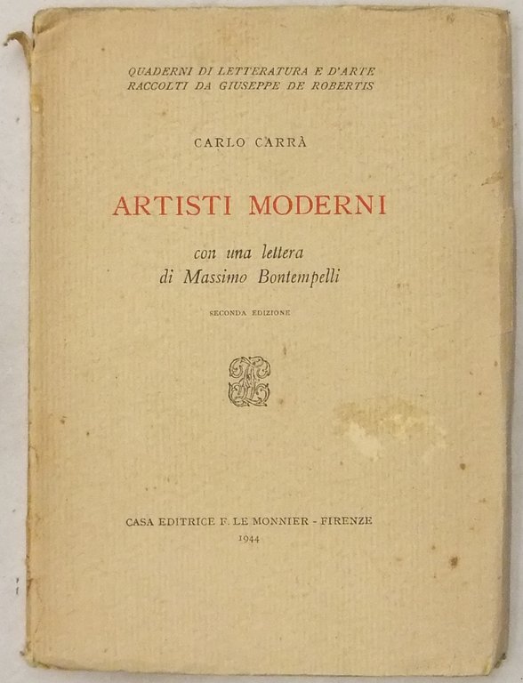 Artisti moderni. Con una lettera di Massimo Bontempelli | Immagine Gallery 2