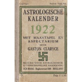 Astrologische kalender 1922 met maantafel en aspectarium door Gaston Claryce. …