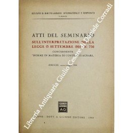 Atti del seminario sull'interpretazione della legge 15 settembre 1964, N. …