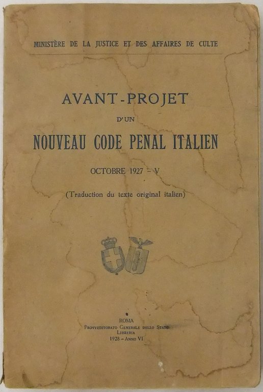 Avant-projet d'un nouveau code penal italien. Octobre 1927 - V. … | Immagine Gallery 2