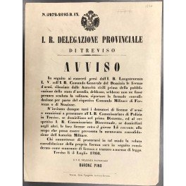 Avviso. I. R. Delegazione Provinciale di Treviso. Le licenze d'armi …