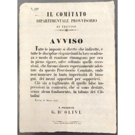 Avviso. Il comitato Dipartimentale Provvisorio di Treviso. Tutte le imposte …