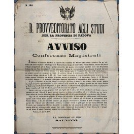 Avviso. R. Provveditorato agli studi per la Provincia di Padova. …