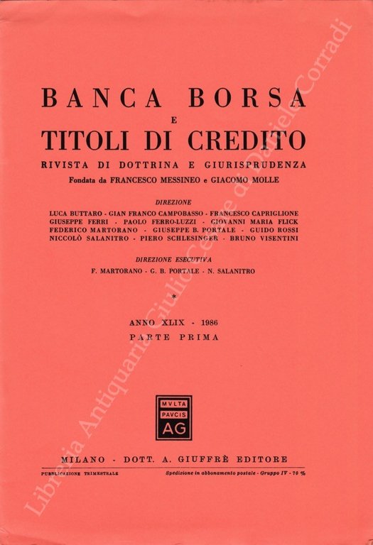 Banca borsa e titoli di credito. Rivista di Dottrina e … | Immagine Gallery 2