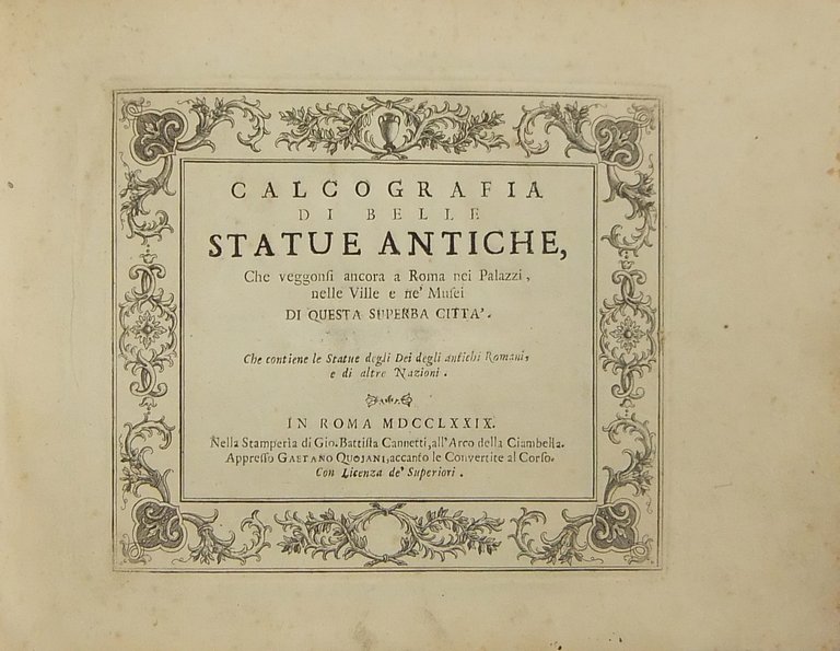 Calcografia di belle statue antiche che veggonsi ancora a Roma … | Immagine Gallery 2