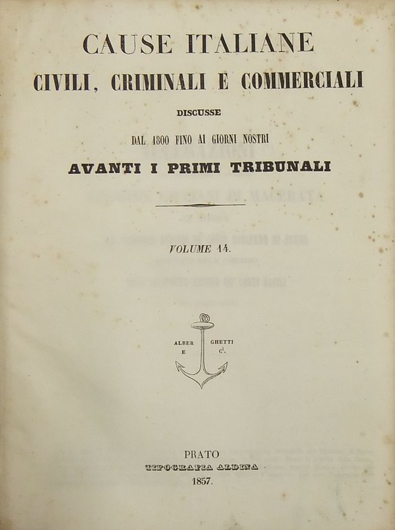 Cause italiane civili, criminali e commerciali discusse dal 1800 fino … | Immagine Gallery 2