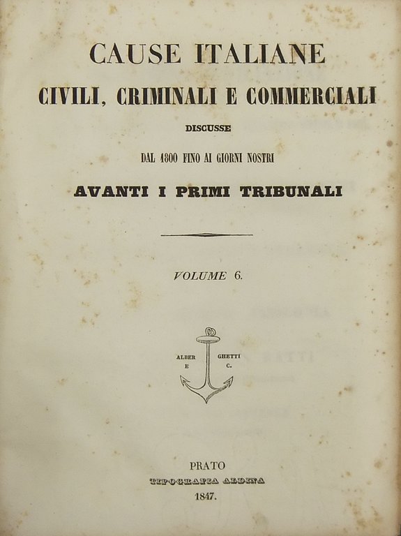 Cause italiane civili, criminali e commerciali discusse dal 1800 fino … | Immagine Gallery 2