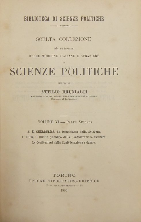 Cherbuliez - La democrazia nella Svizzera. Dubs - Il diritto … | Immagine Gallery 2