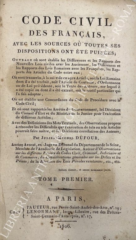 Code civil des Francais, avec les sources ou toutes ses … | Immagine Gallery 2