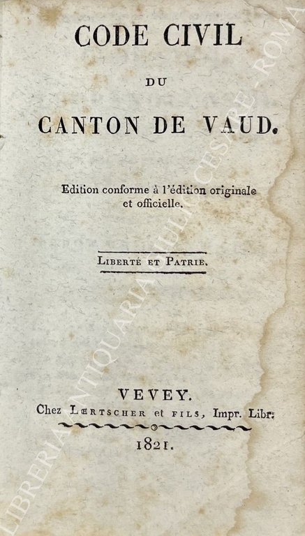 Code Civil du Canton de Vaud. Edition conforme a l'edition … | Immagine Gallery 2