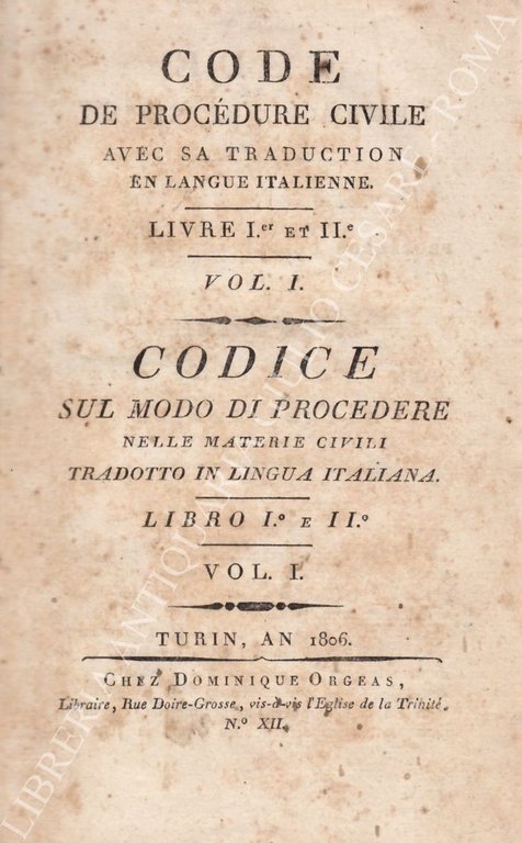 Code de procedure civile avec sa traduction en langue italienne. … | Immagine Gallery 2