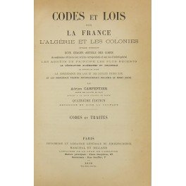 Codes et lois pour la France, l'Algerie et les Colonies. … | Immagine principale
