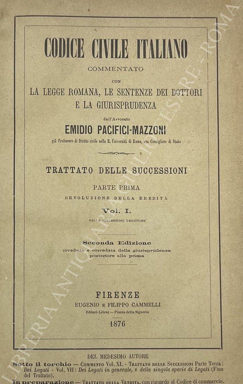 Codice civile italiano commentato con la legge romana, le sentenze … | Immagine Gallery 2