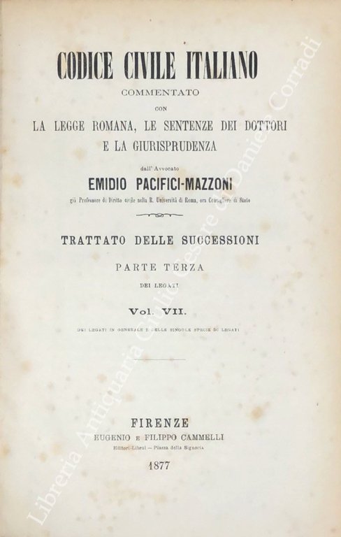 Codice civile italiano commentato con la legge romana, le sentenze … | Immagine Gallery 2