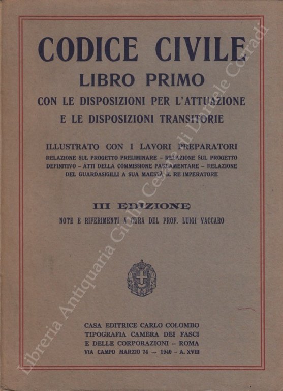 Codice civile. Libro primo. Con le Disposizioni per l'attuazione e … | Immagine Gallery 2
