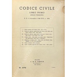 Codice civile. Libro primo (delle persone). R. D. 12 dicembre …